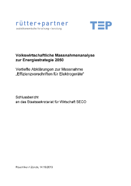 Vertiefte Abklärungen zur Massnahme Effizienzvorschriften für Elektrogerät Cover